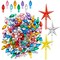 108 Replacement Ceramic Christmas Tree Twist Light Bulbs and 3 Star Toppers